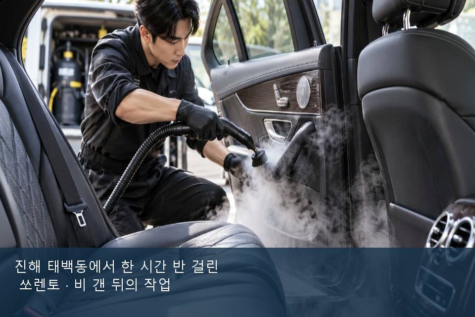 진해 태백동에서 한 시간 반 걸린 쏘렌토 · 비 갠 뒤의 작업