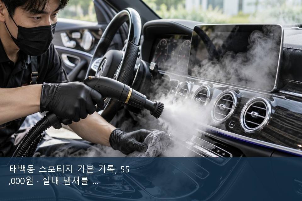 태백동 스포티지 기본 기록, 55,000원 · 실내 냄새를 연 기록