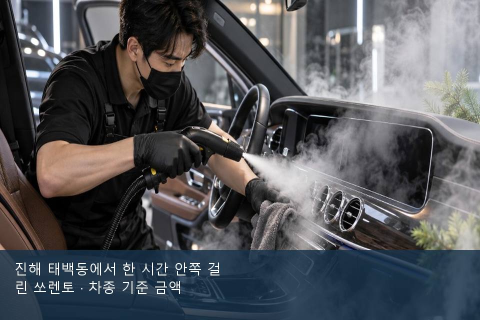 진해 태백동에서 한 시간 안쪽 걸린 쏘렌토 · 차종 기준 금액